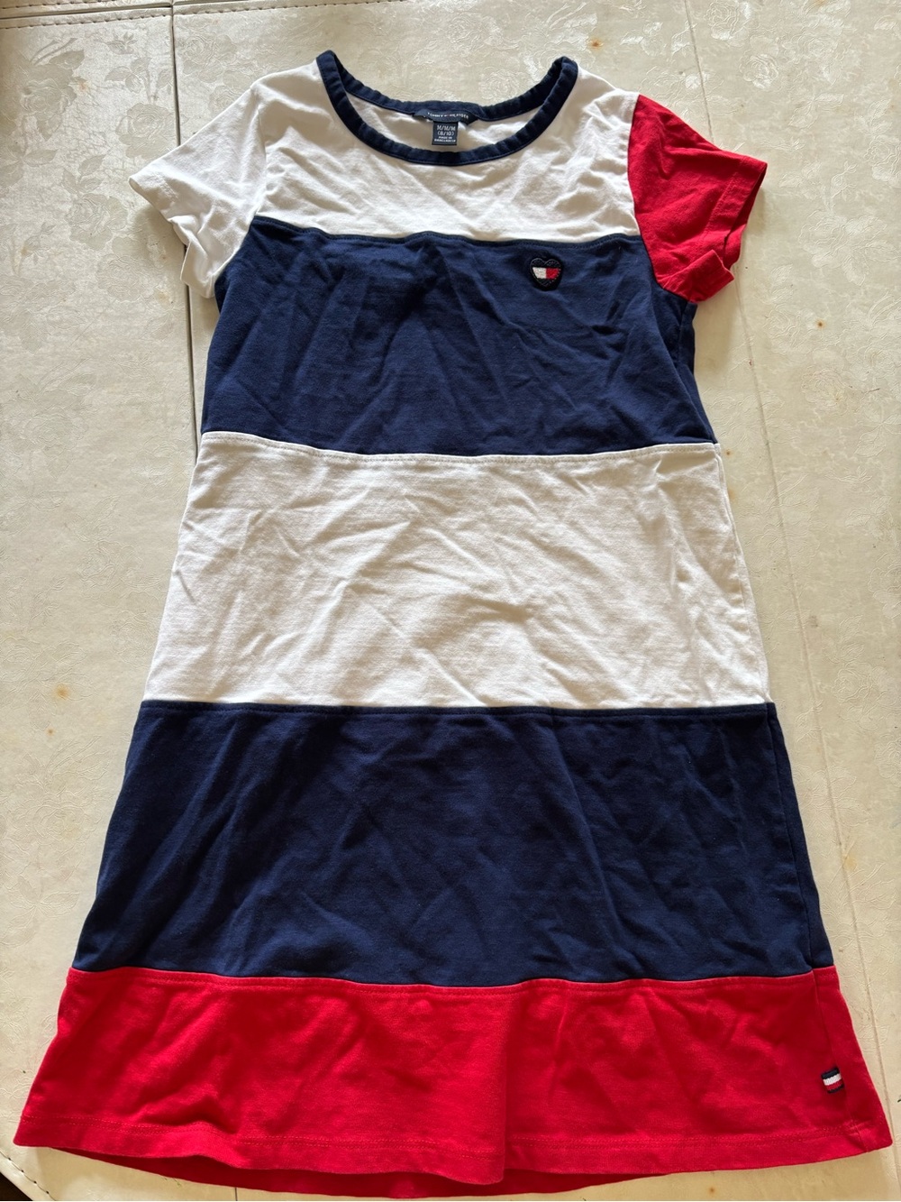 Tommy Hilfiger Navy White and Red Colorblock Tee Dress size M 8/10